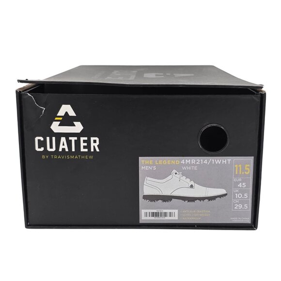 NEW Cuater Golf Shoes Mens 11.5 Travis Matthew Legend White Leather Waterproof - Picture 5 of 16
